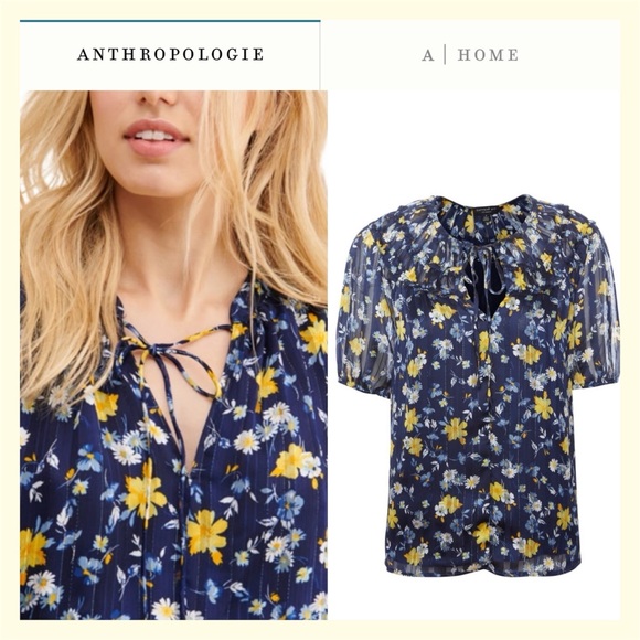 Anthropologie Tops - 🎁Anthropologie Current Air Smocked Blouse - New🎁